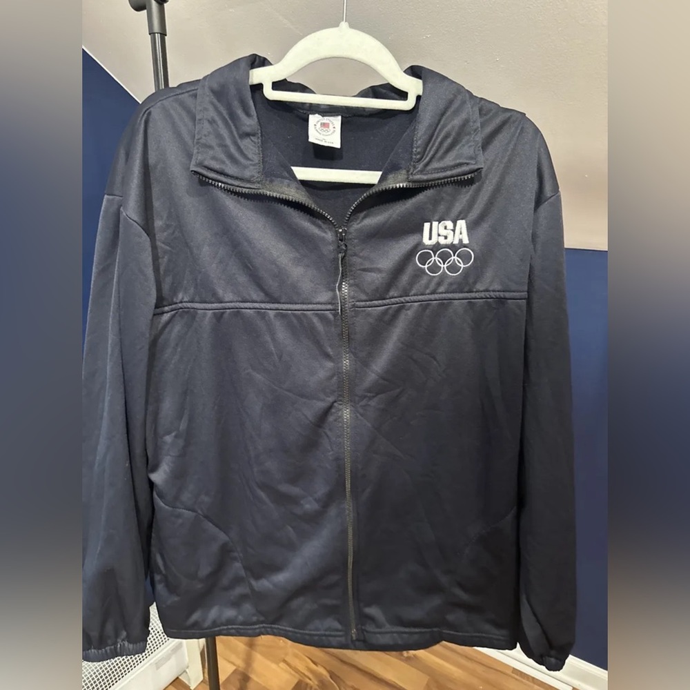 United States‎ Olympic Committee Zip Up Black Men's Size Extra Large
